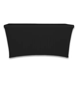 Full Color 6' Ultrafit Curve Open-Back Stretch Tablecloth - Color: Black