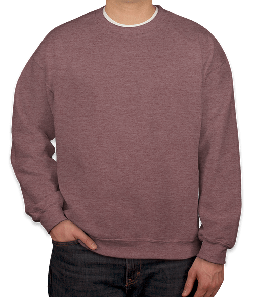 Gildan Midweight 50/50 Crewneck Sweatshirt in Heather Dark Maroon 