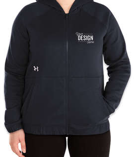 Under Armour Women's Hustle Zip Hoodie - Color: Black / White
