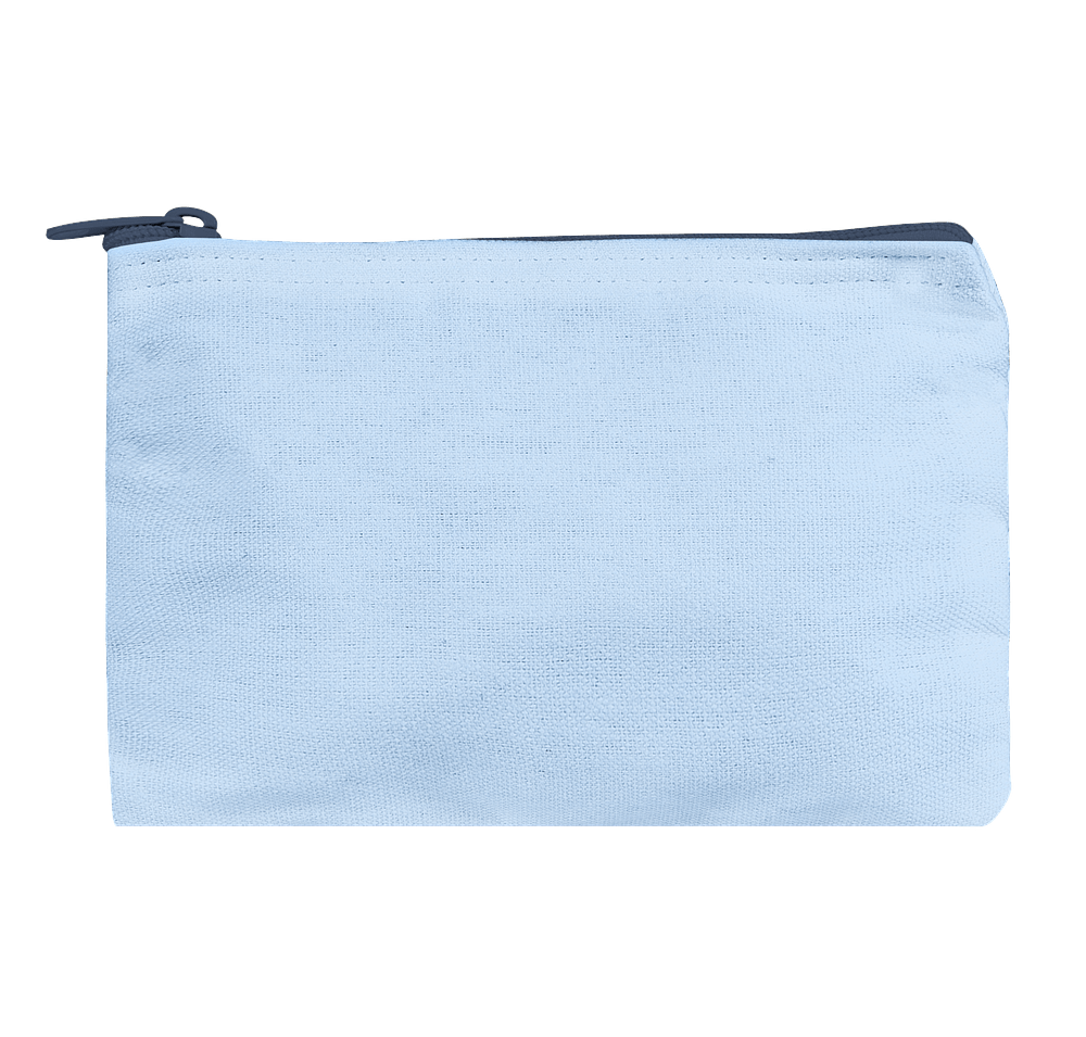 Medium Colored Canvas Pouch with Colored Zipper-default