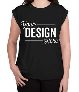 Bella + Canvas Women's Flowy Rolled Cuff T-shirt - Color: Black