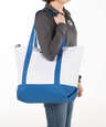 Embroidered Large Poly Zippered Tote Bag