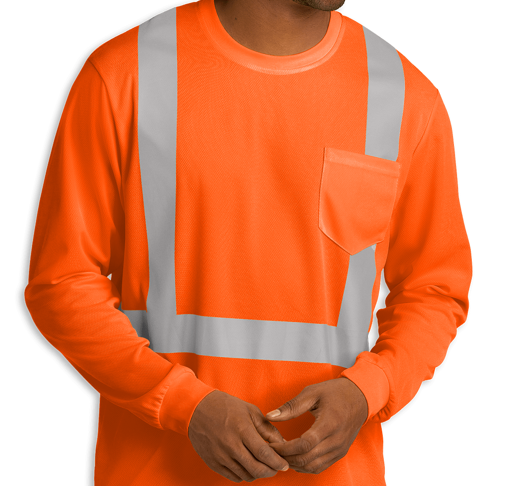 CornerStone Class 2 Mesh Long Sleeve Safety Pocket T-shirt-default