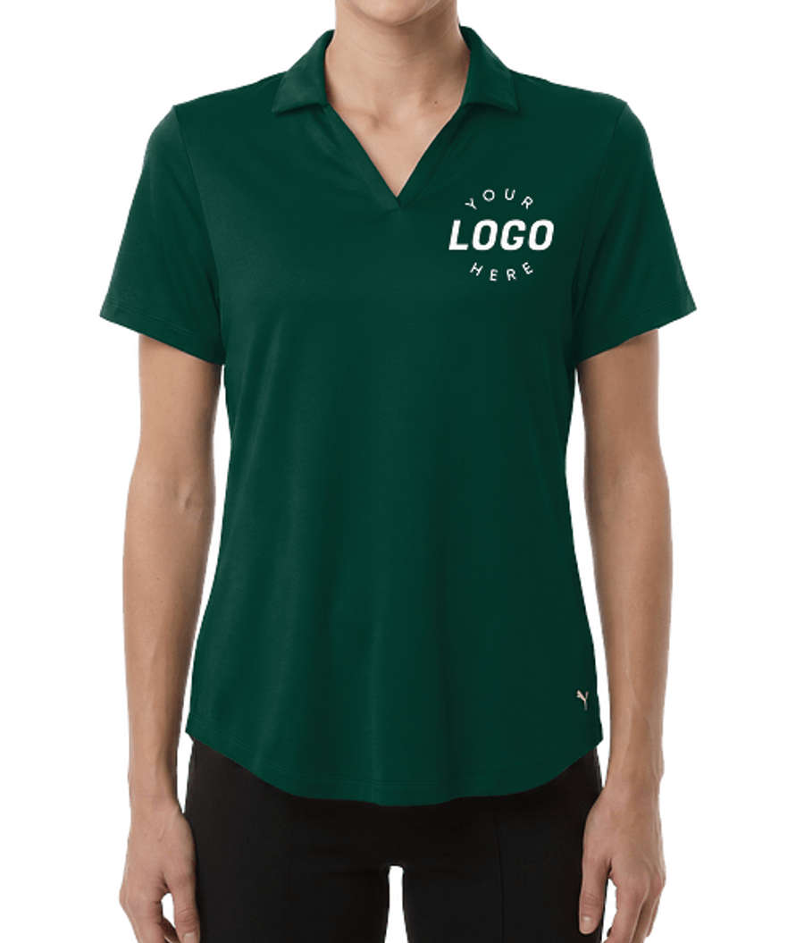 Puma Golf Women's Icon 2.0 Recycled Performance Polo - Printed in Dark Myrtle