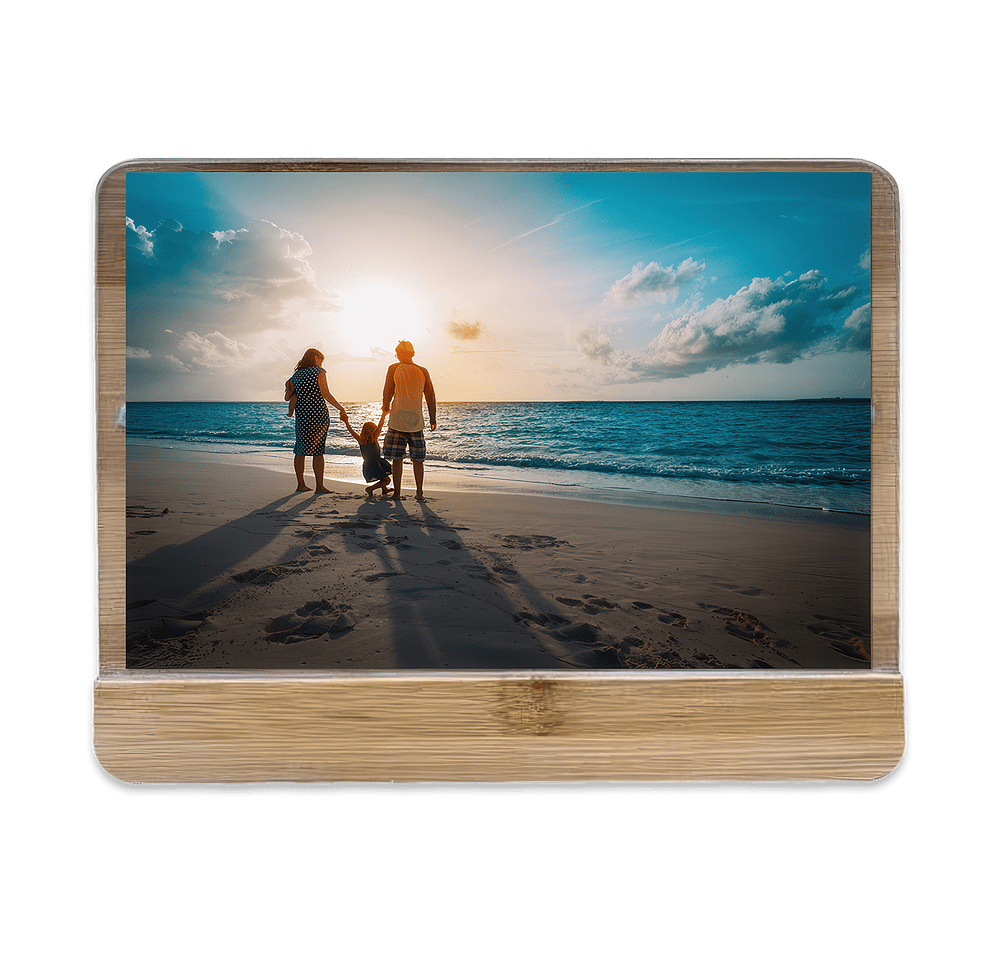 Laser Engraved 4" x 6" Holliston Bamboo Photo Frame-default