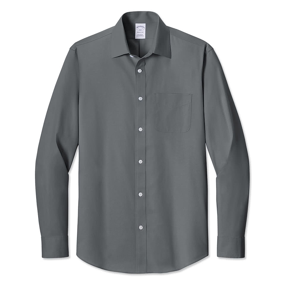 Brooks Brothers Wrinkle-Free Stretch Pinpoint Open Collar Dress Shirt