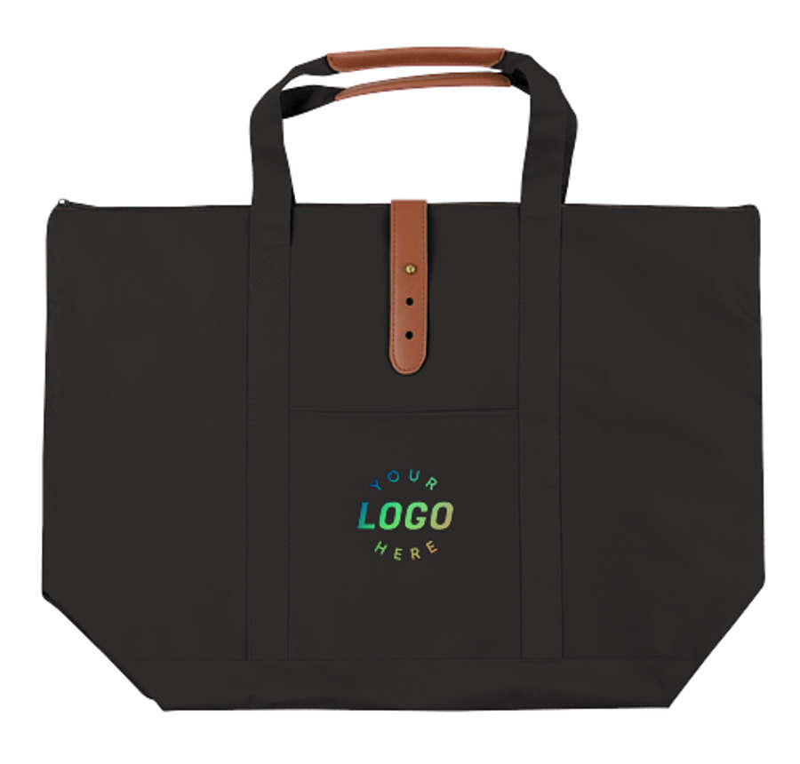 Large Mallard Zippered Tote Bag in Black