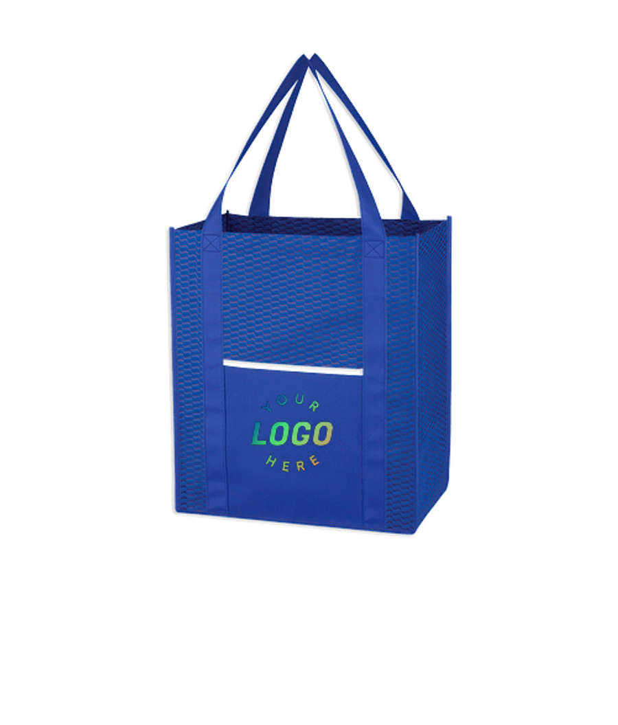 Wave Non-Woven Shopper Tote Bag in Royal Blue