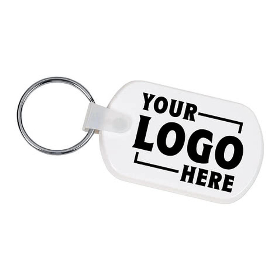 Rectangular Soft Keychain in White