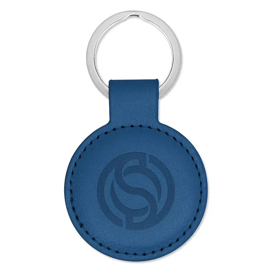Debossed Parker Leatherette Keychain with custom design