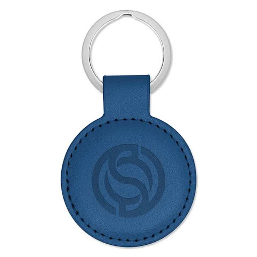 Debossed Parker Leatherette Keychain in White