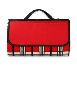 Park Fleece Blanket - Color: Red w Red Plaid