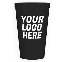 22 oz. Plastic Stadium Cup - Color: Black