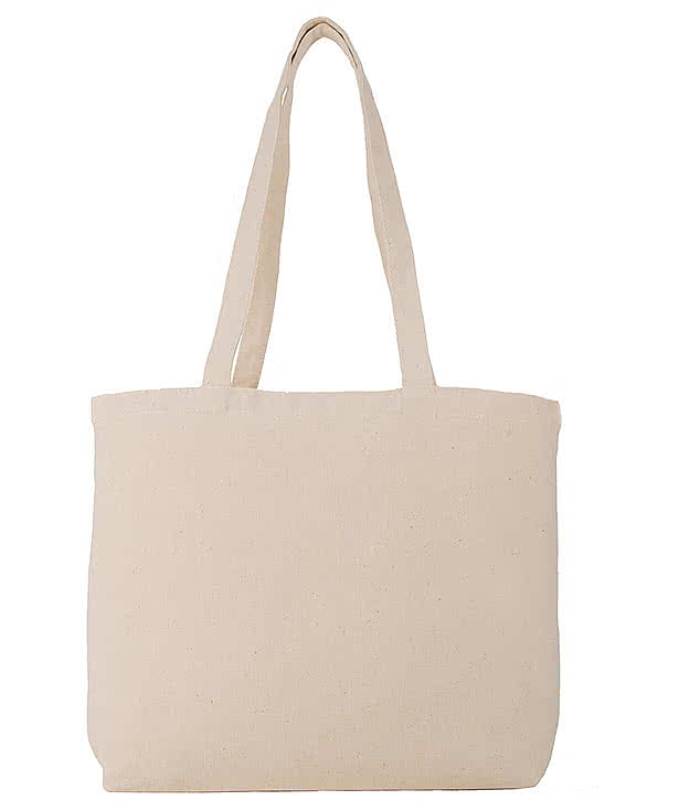 Zippered Cotton Tote Bag