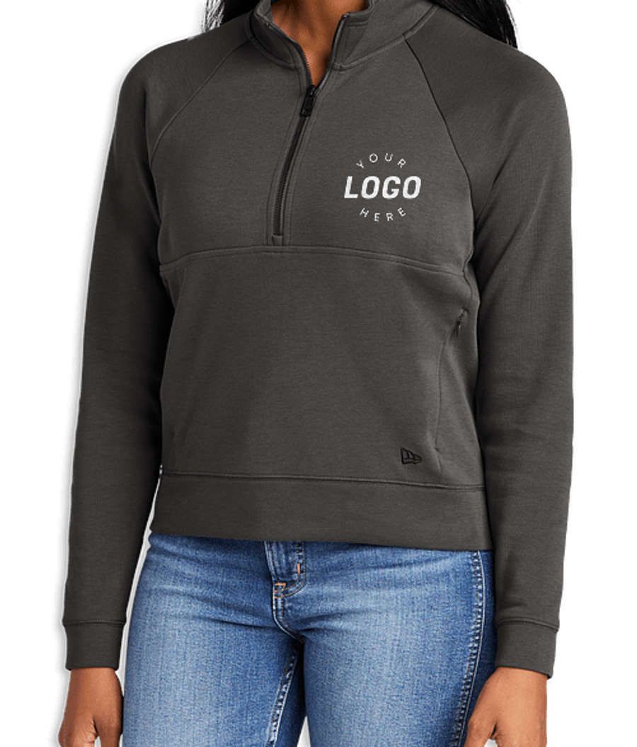 New Era Women's STS Midweight Half Zip Sweatshirt in Graphite