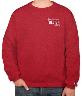 Embroidered Champion Powerblend Crewneck Sweatshirt - Color: Scarlet Heather