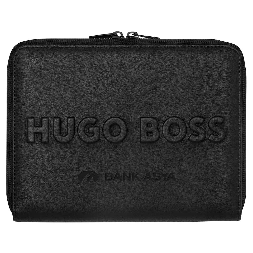 Hugo Boss Debossed Label A5 Conference Zip Padfolio