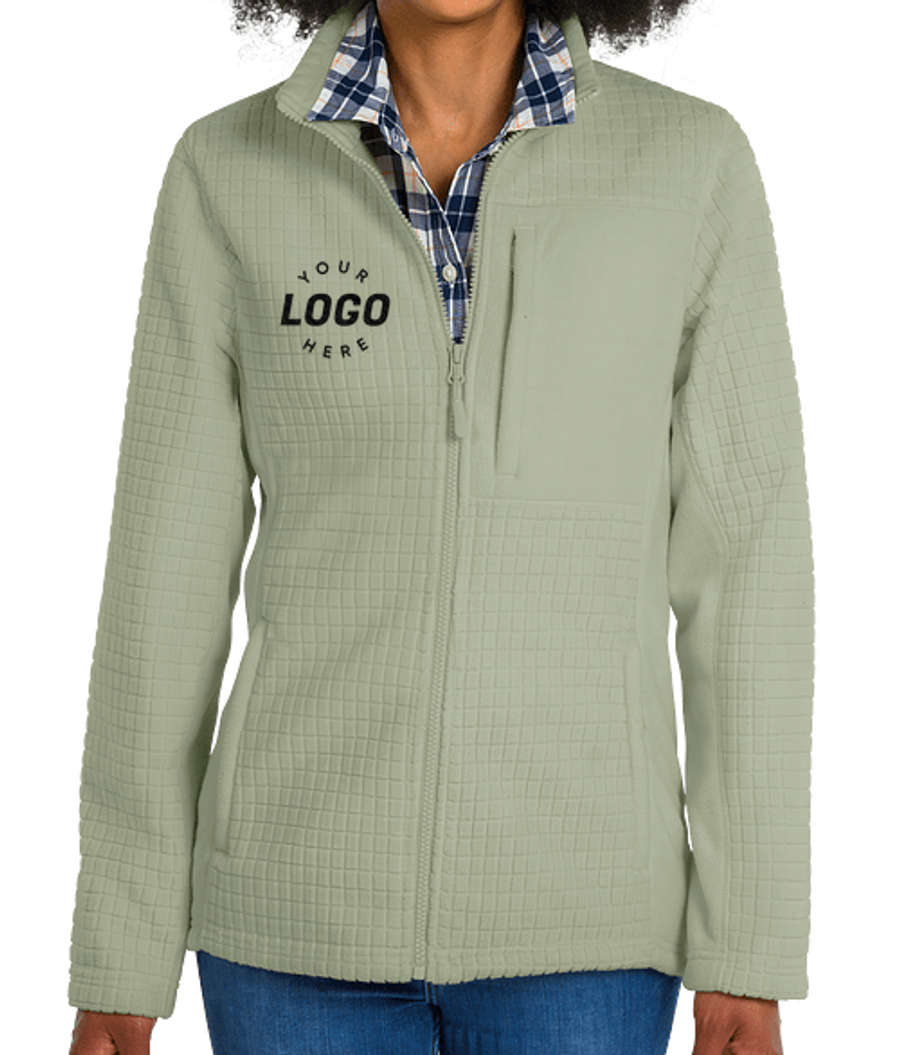 Charles River Women's Terrain Textured Fleece Jacket in Sage