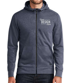 New Era Tri-Blend Zip Hoodie - Embroidered - Color: True Navy Heather