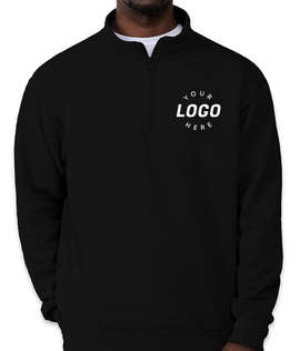 Port & Company Core Quarter Zip Sweatshirt - Embroidered - Color: Jet Black