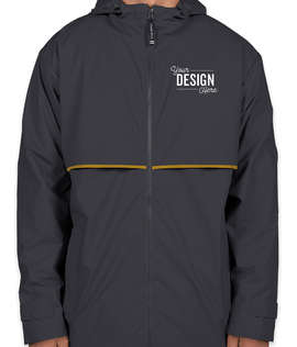 Charles River New Englander Hooded Rain Jacket - Color: True Navy / Yellow