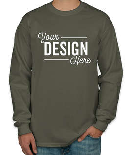 Canada - Gildan Ultra Cotton Long Sleeve T-shirt - Color: Military Green