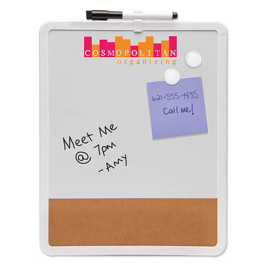 Magnetic Dry Erase and Cork Board in White  /  Tan Cork
