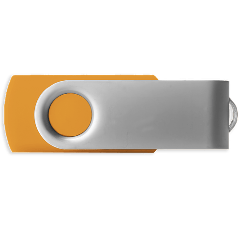 Full Color Silver Swivel USB Flash Drive 8GB in Orange