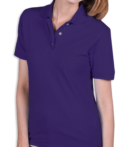 Blue Generation Women's Scotchgard Treated Pique Polo - Printed in Purple