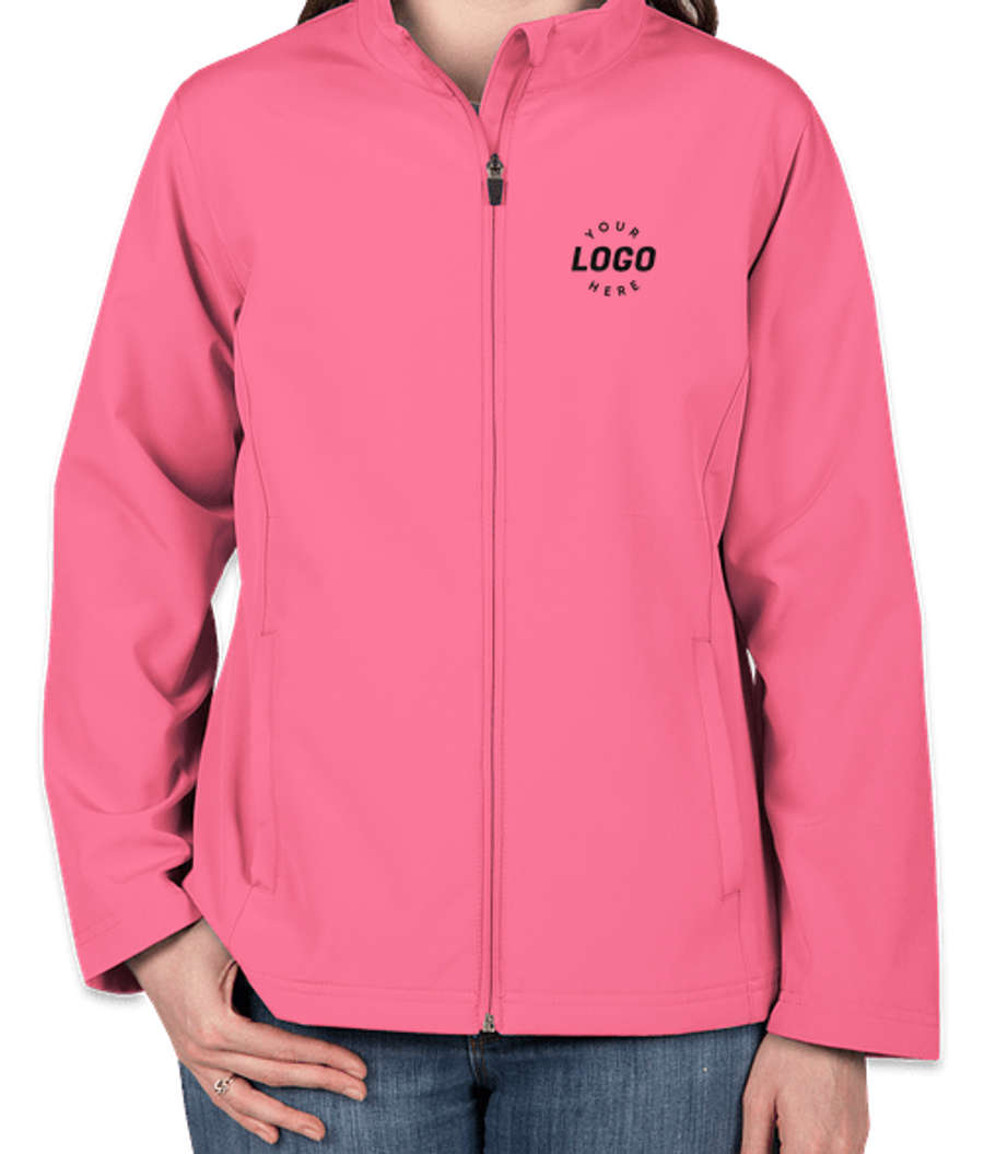 Team 365 Women's Soft Shell Jacket - Embroidered in Sport Charity Pink