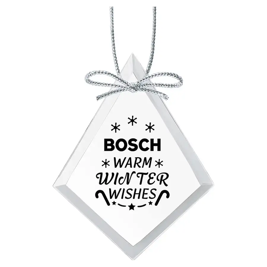 Cyrstal Diamond Ornament made from Starfire Crystal with a silver ribbon