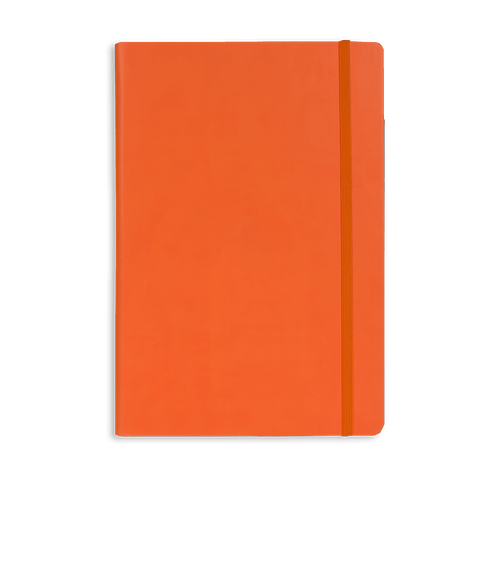 Castelli Debossed Tucson Hybrid Medio Hard Cover Spiral Notebook in Orange
