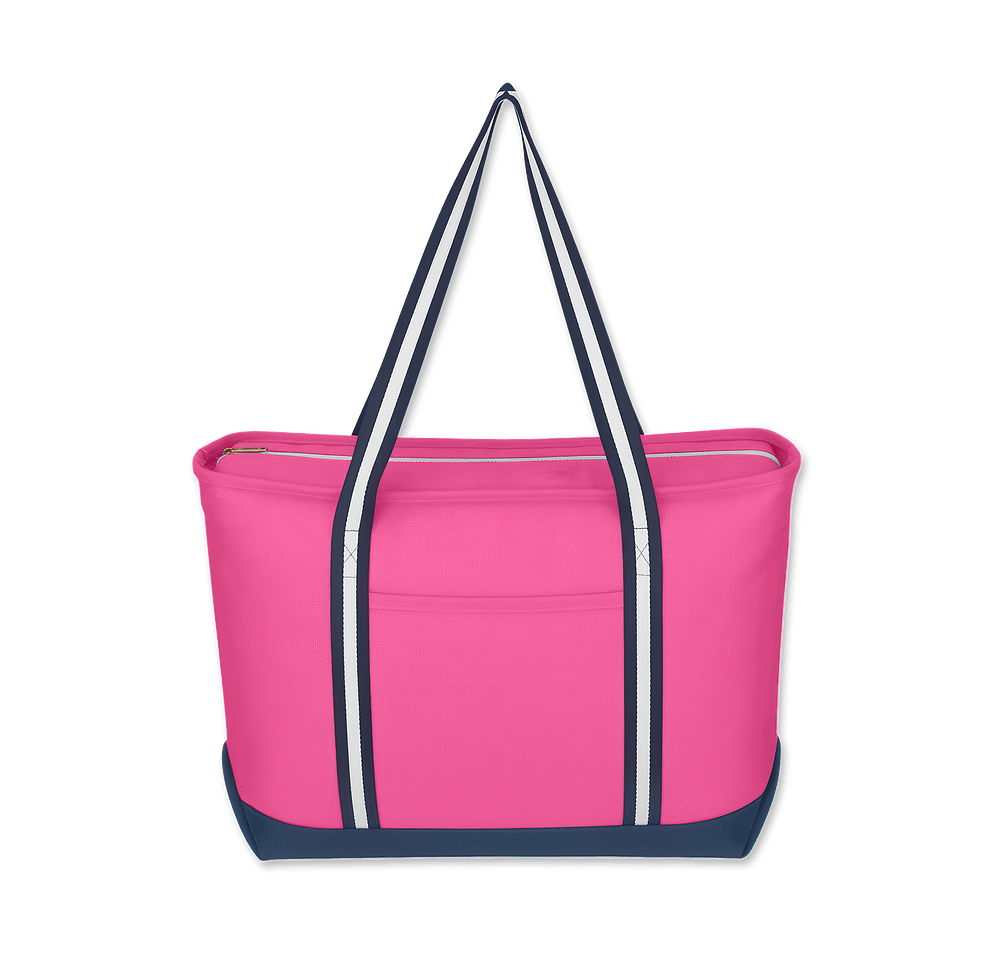 Large Cotton Canvas Admiral Zippered Tote Bag-default