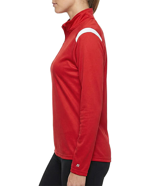 Badger Women's On The Rise Sport Paneled Performance Quarter Zip Pullover