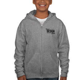 Jerzees Youth Nublend 50/50 Zip Hoodie - Color: Oxford