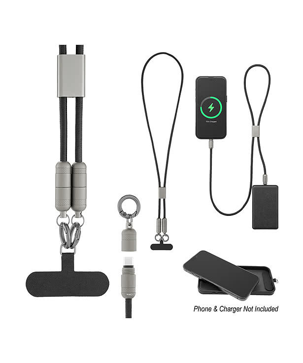 60W Charging Cable Lanyard with Phone Tether