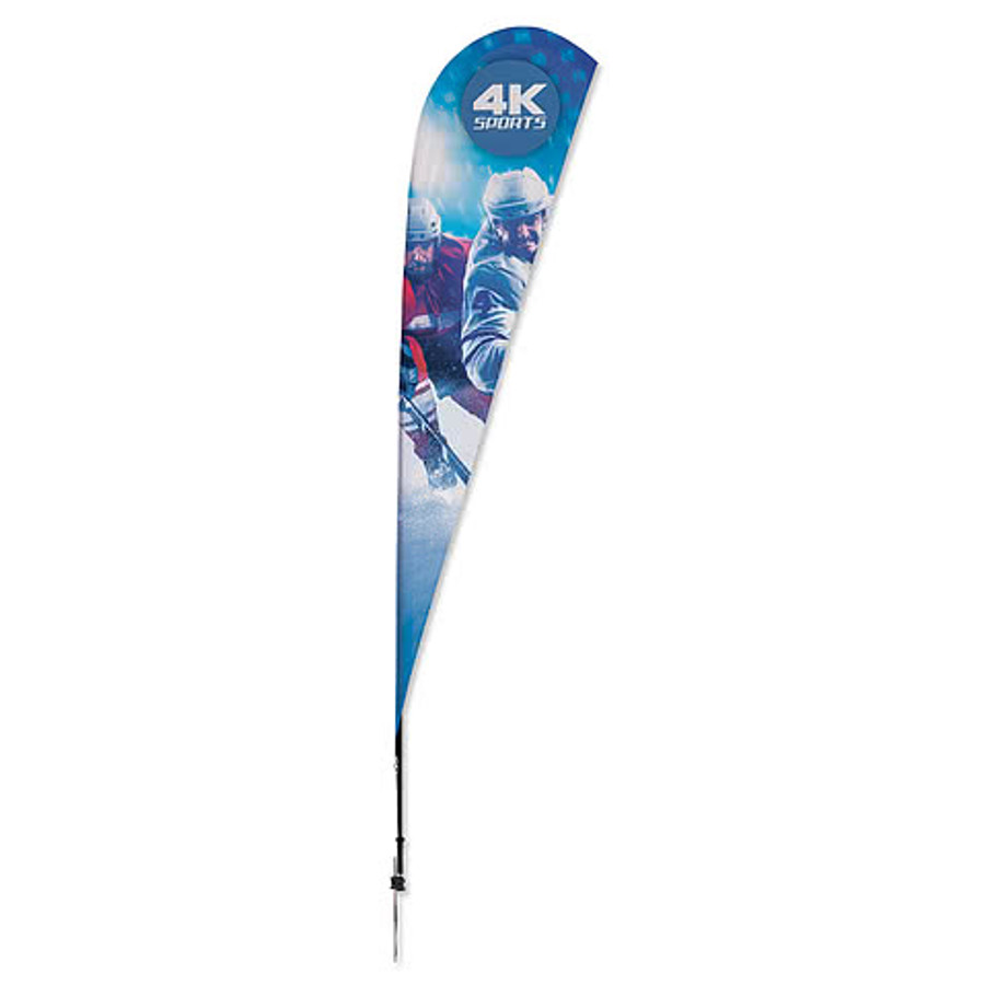 Full Color 11.5' Streamline Teardrop Flag with Ground Spike in Maroon