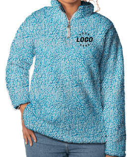 J. America Women’s Epic Sherpa Quarter-Zip Pullover - Color: Sapphire Heather
