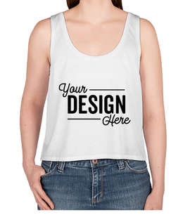 Bella + Canvas Women's Flowy Crop Tank - Color: White