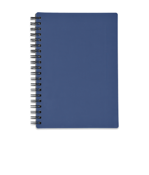 Rubbery Hard Cover Spiral Notebook in Blue