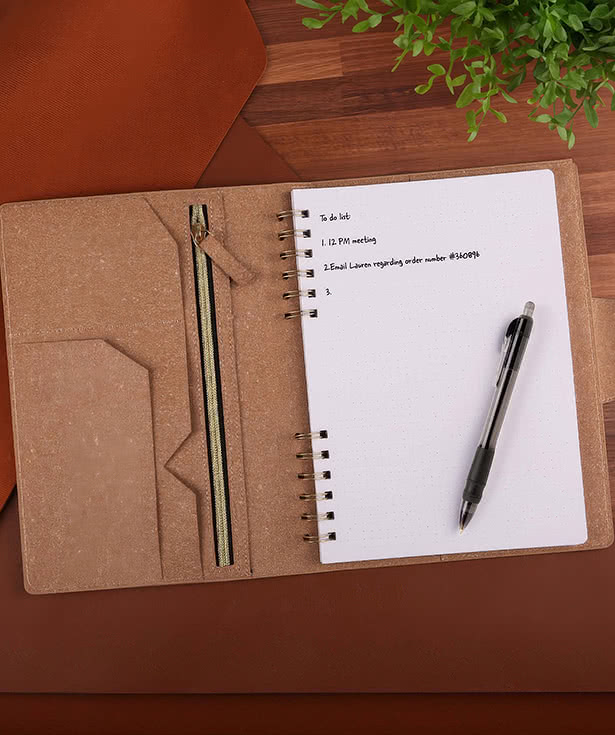 EcoScribe Soft Cover Spiral Notebook with Snap Closure