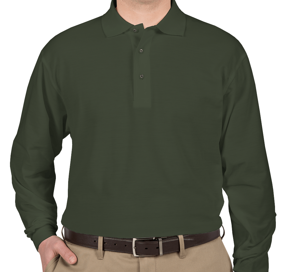 Port Authority Silk Touch Long Sleeve Polo - Embroidered-default