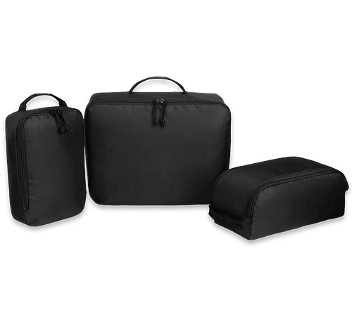 Renew Recycled 3-Piece Packing Cube Set in Black