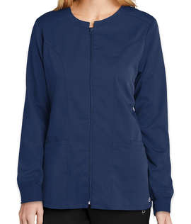 WonderWink Women’s Premiere Flex Stretch Full-Zip Scrub Jacket - Color: Navy
