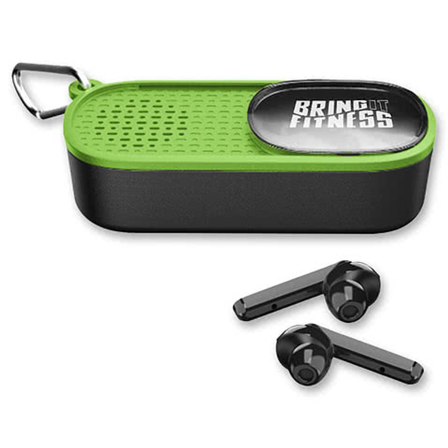 Power Slide Wireless Earbuds & Speaker in BLACK WITH BLACK