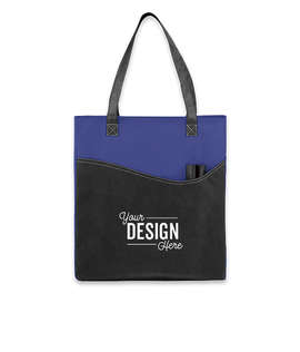 Promotional Non-Woven Pocket Convention Tote - Color: Royal Blue