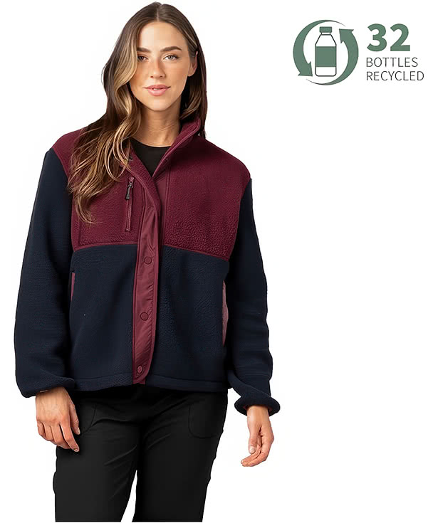Storm Creek Women's Warm Up Recycled Colorblock Sherpa Fleece Jacket