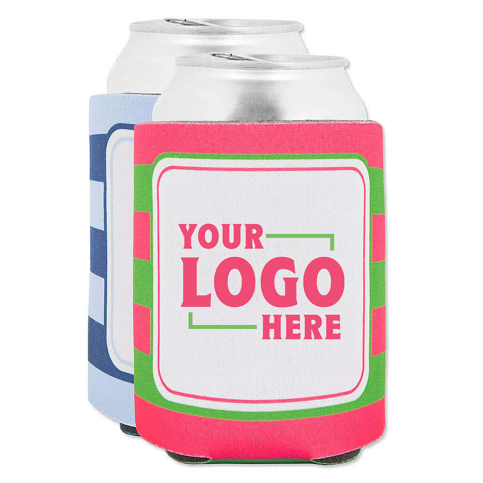 Full Color Stripe Foldable Can Cooler