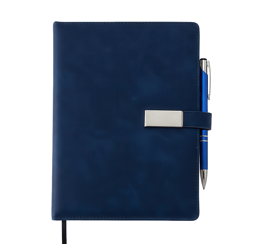 Debossed Thesis Hard Cover Notebook with Magnetic Closure & Pen-default