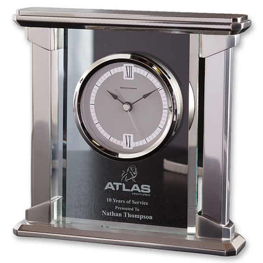 Radiance Clock in Clear/Silver